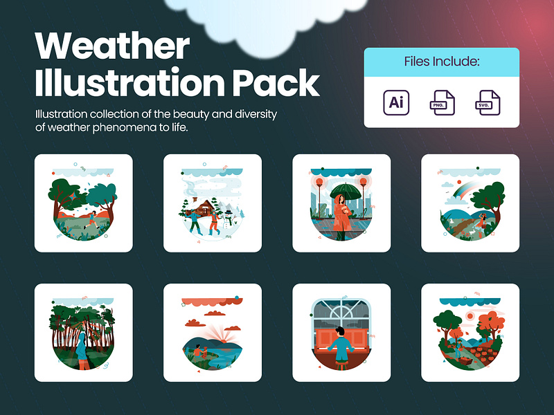 Weather Illustration Pack character design graphic design graphics illustration vector vector illustration