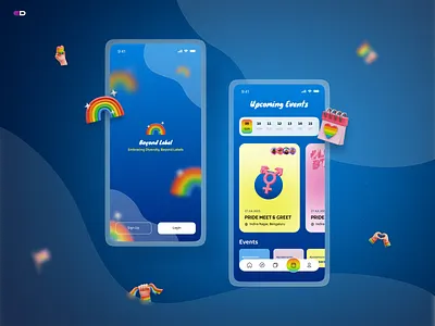 Beyond Labels App design UI animation app design app design ui beyond labels design flat illustration lgbtq lgbtqia community logo minimal pride pride meet pride parade rainbow rainbow colors ui ui design ux ux design