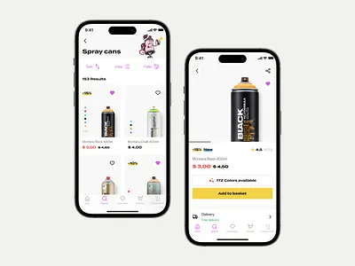 Montana Cans Shop & Community app app design apple design e commerce graffiti ios iphone mobile app montana online shop shop spray can store street art ui uiux user experience user interface ux