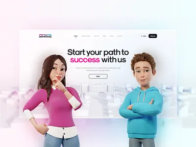 Admittedz website 3d admission apply branding character design concept iran toronto ui ui concept ui design uiux university user interface ux visa web design web ui website website ui
