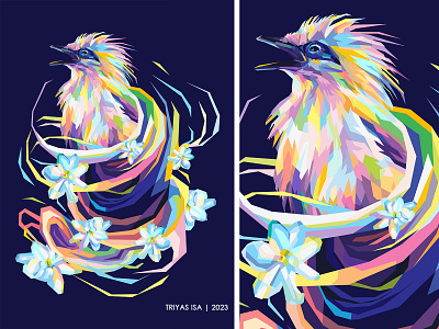 Jalak Bali animal animal illustration bird branding colorful design flower graphic design illustration pop art pop art style vector vectorart