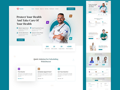 Health Care Medical Website Landing Page Design design doctor health health care healthcare home page hospital lab landing page medical medical care medicine modern science telemedicine ui ux web web design website