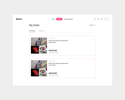 Order Page for Supreme Mall design ecommerce ui uidesign webapp