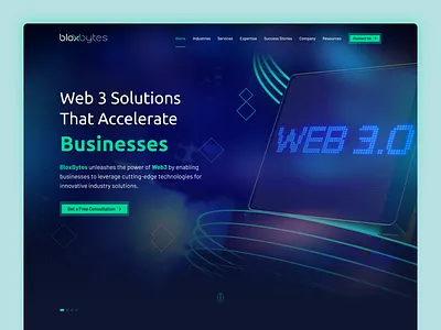Bloxbytes - Blockchain Company bitcoin blockchain branding clean crypto crypto wallet crypto website design interaction interface landing page launchpad nft token ui ux uxui web design webdesign website design