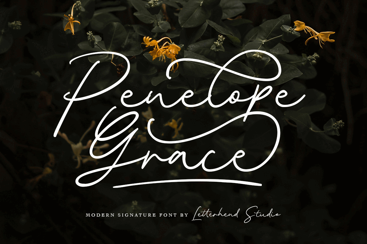 Penelope Grace - Signature Script freebies hand written font