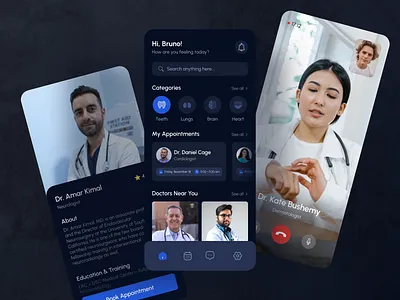 Healthcare mobile app 👩‍⚕️ | Hyperactive app design appointments branding design healthcare healthcare app hyperactive interfaces medical app medicine mobile mobile design product design typography ui user friendly ux web design