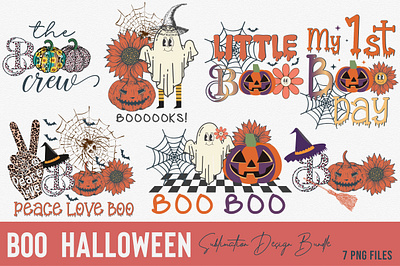 Boo Halloween Sublimation Design Bundle firefighter