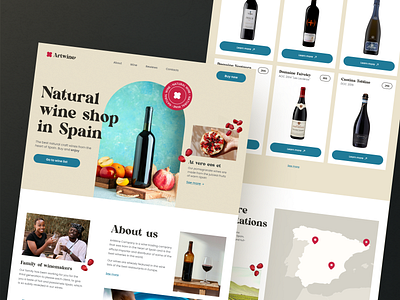 Wine shop interface 🍇 | Hyperactive bottles branding colors cta design e commerce hyperactive interfaces main page online shop product card product design typography ui ux web design website wine wine shop winery
