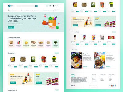 Grocery store landing page UI design app design grocery landing page typography ui ux