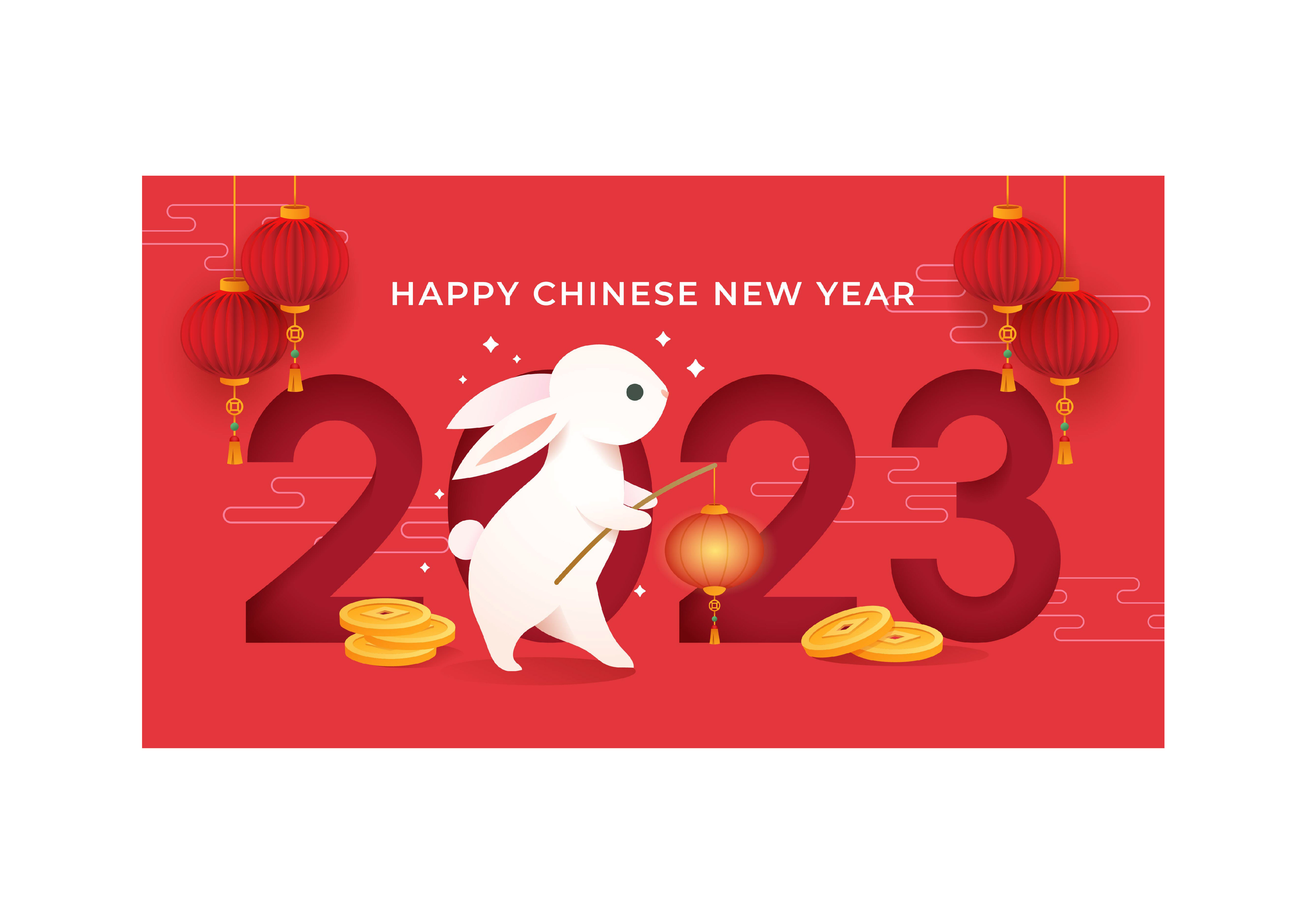 Year of Rabbit 2023 banner billboard chinese new year graphic design