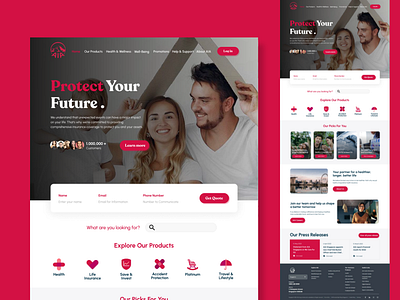 AIA Redesign Website UI design insurance landing page ui ux web design web ui