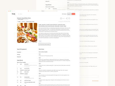Foody — Recipe course design learning mobile app platform recipe study ui ux web