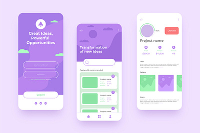Crowdfunding Mobile App app branding design graphic design mobile app typography ui