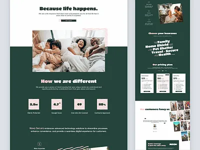 Nova Secura - Life Insurance analytics clean family financial health insurance healthcare insurance landing page layout life insurance minimal ui uidesign ux web webdesign website