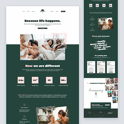 Nova Secura - Life Insurance analytics clean family financial health insurance healthcare insurance landing page layout life insurance minimal ui uidesign ux web webdesign website
