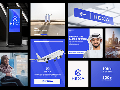 Hexa Travel - Brand Identity ads ai brand identity branding design gra hexa logo travel ui ux vector visual