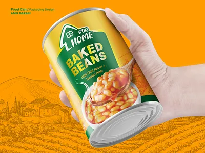 Food Can Packaging Design adobe illustrator adobe photoshop baked beans beans can canned design food food can graphic design illustration label design packaging packaging design product design