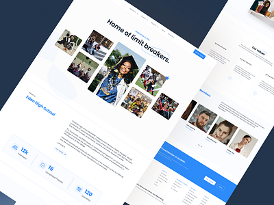 Academic institution landing page design figma interative design landing page ui uiux ux website