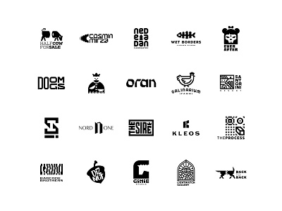 Logo Addict Vol.1 barcode chicken cosmin mirza cow dog fish fence girl skull horse logo design priest real estate santorini stained glass