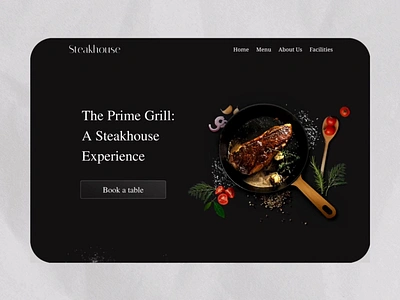 Steakhouse Landing with animation animation branding design designer freelancedesigner graphic design illustration landing landing animation landing page landinganimation landingpage meat restuarant steakhouse ui ux vector web design web designer