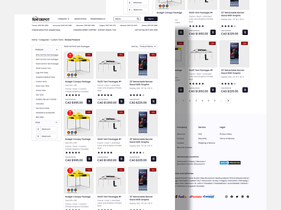 Tentdepot E-commerce - Product Listing Page best design canopy clean e commerce marketplace minimalist online shop online store product listing page shop simple tent tentdepot top design trending ui user interface web design website design