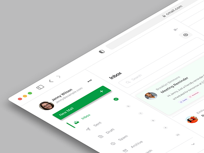 Cmail - Email Client Dashboard (Light Mode) app design ui ux