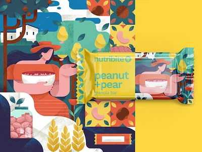 Granola Bars Packaging Design animation branding design design studio digital art digital illustration food food branding granola granola bar graphic design identity design illustration illustrator marketing marketing illustration motion graphics packaging packaging design snack