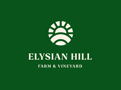 Elysian Hill brandidentity branding farm logo mark minimal sunset vineyard