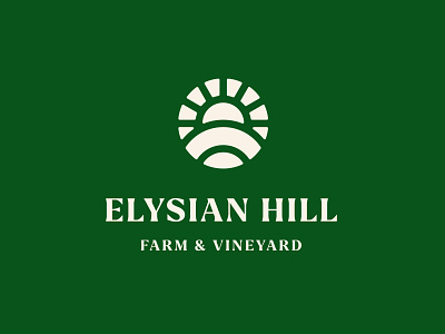 Elysian Hill brandidentity branding farm logo mark minimal sunset vineyard