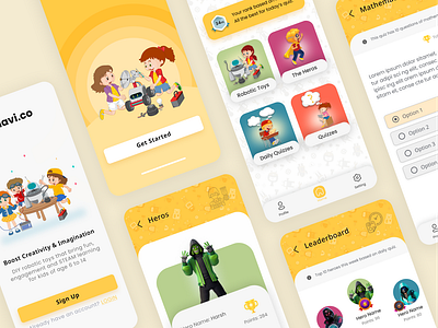 E-Learning App for KIDS animation app design branding design e learning app graphic design illustration kids learning logo minimalist design monochromic design motion graphics robotic tools ui uiux