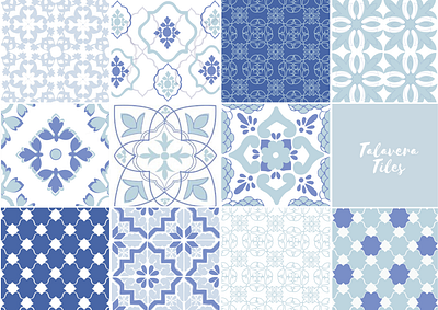 Home linen inspired by Talavera Tiles digital pattern graduation project illustration seamless textile design