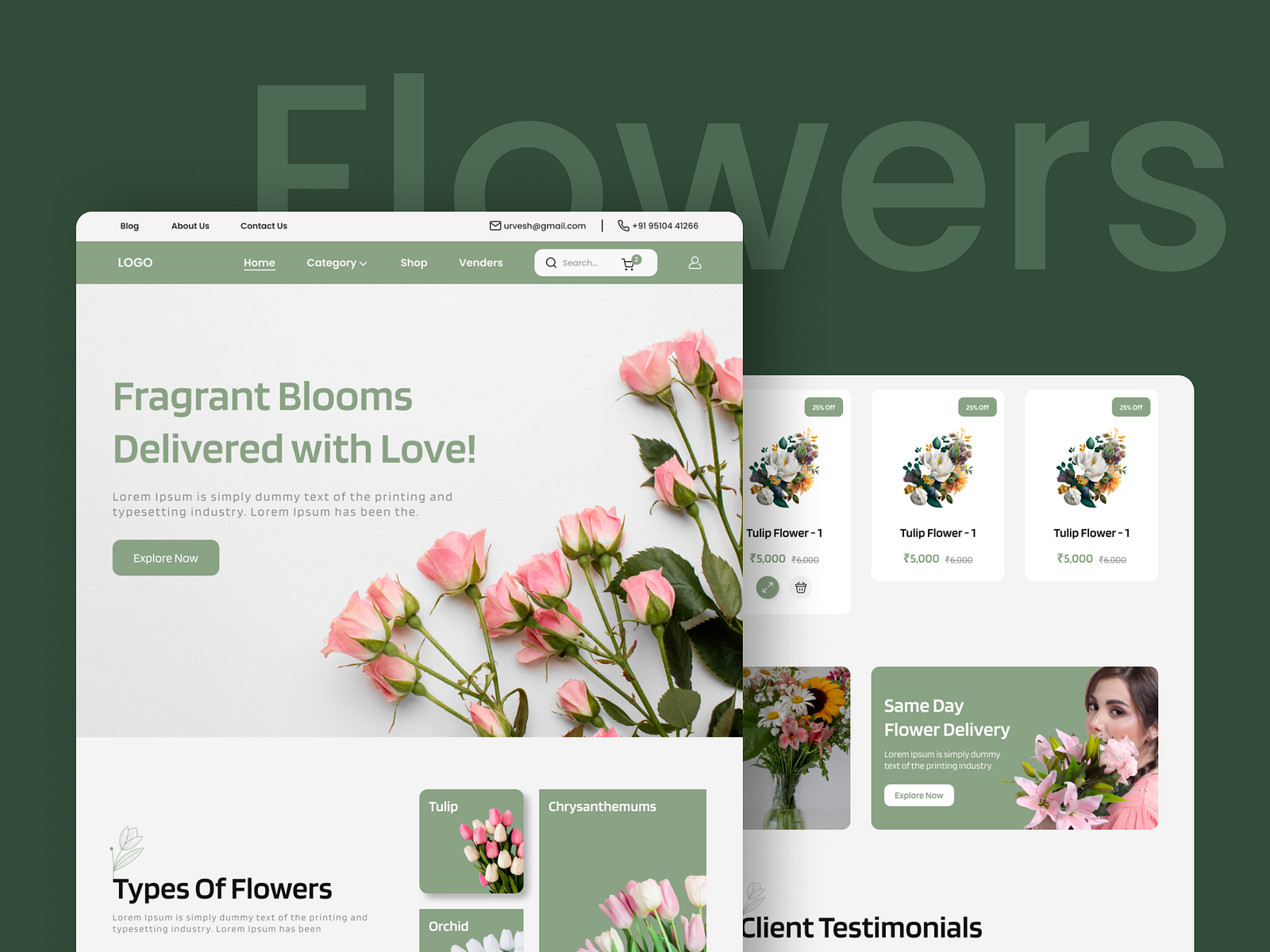 E commerce Flower Web Design by Urvesh Kavar on Dribbble