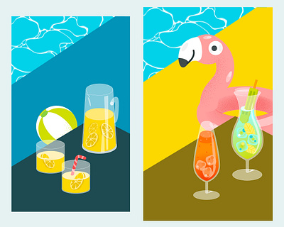 Relaxing Poolside design graphic design illustration vector