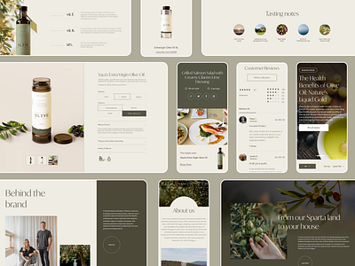 Olive oil E-commerce website branding checkout e commerce minimalistic olive oil product ui ux web design