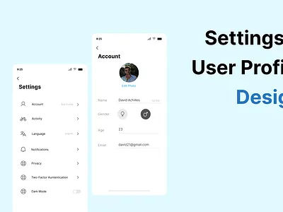 User Profile & Settings Design ( Mobile Design) branding color design design system figma ios minimalist mobile mobile design ui uiux user experience web design