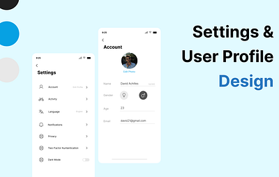 User Profile & Settings Design ( Mobile Design) branding color design design system figma ios minimalist mobile mobile design ui uiux user experience web design