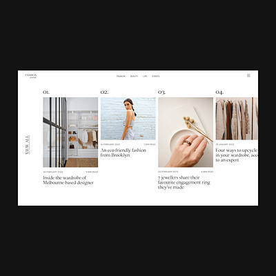 Web Design | Fashion Journal animation blog branding design fashion gallery minimalism scroll typography ui ux web