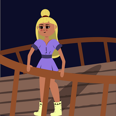 sailor girl aftereffect animation boat girl graphic design illustration illustrator missing motion graphics sailor sea