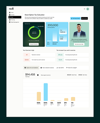 Dashboard Finance Exploration app chart dashboard finance graphic design modern tax ui ux web app