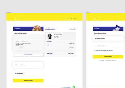 Shipping & Billing Page design ecommerce ui userinterface webapp webdesign