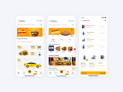 Food ,Market, Water and Taxi app app app design ecommerce food grocery market mobile app restaurants taxi ui uiux ux water