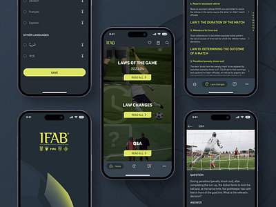Laws of the Game in your pocket app design application design development football football rules laws of the game maintenance sports ui ux uxui