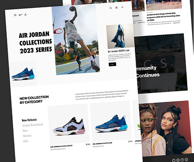 Air Jordan 2023 Collections basketball e commerce landing page nike jordan sneakers uiux landing page website website landing page