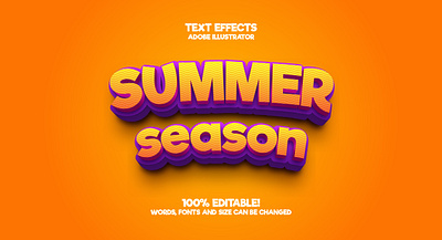 Text Effect Template adobe illustrator branding cartoon text design editable text graphic design illustration summer text effect text style typography vector