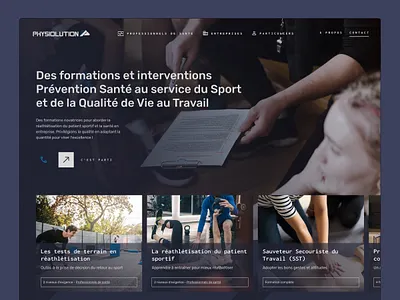 Physiothérapeute Physiolution - webdesign deep blue figma photoshop physio physiotherapy sport therapy webdesign wordpress
