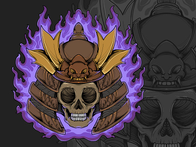 Samurai skull design graphicdesign portfolio illustration illustrationaday illustrationdaily