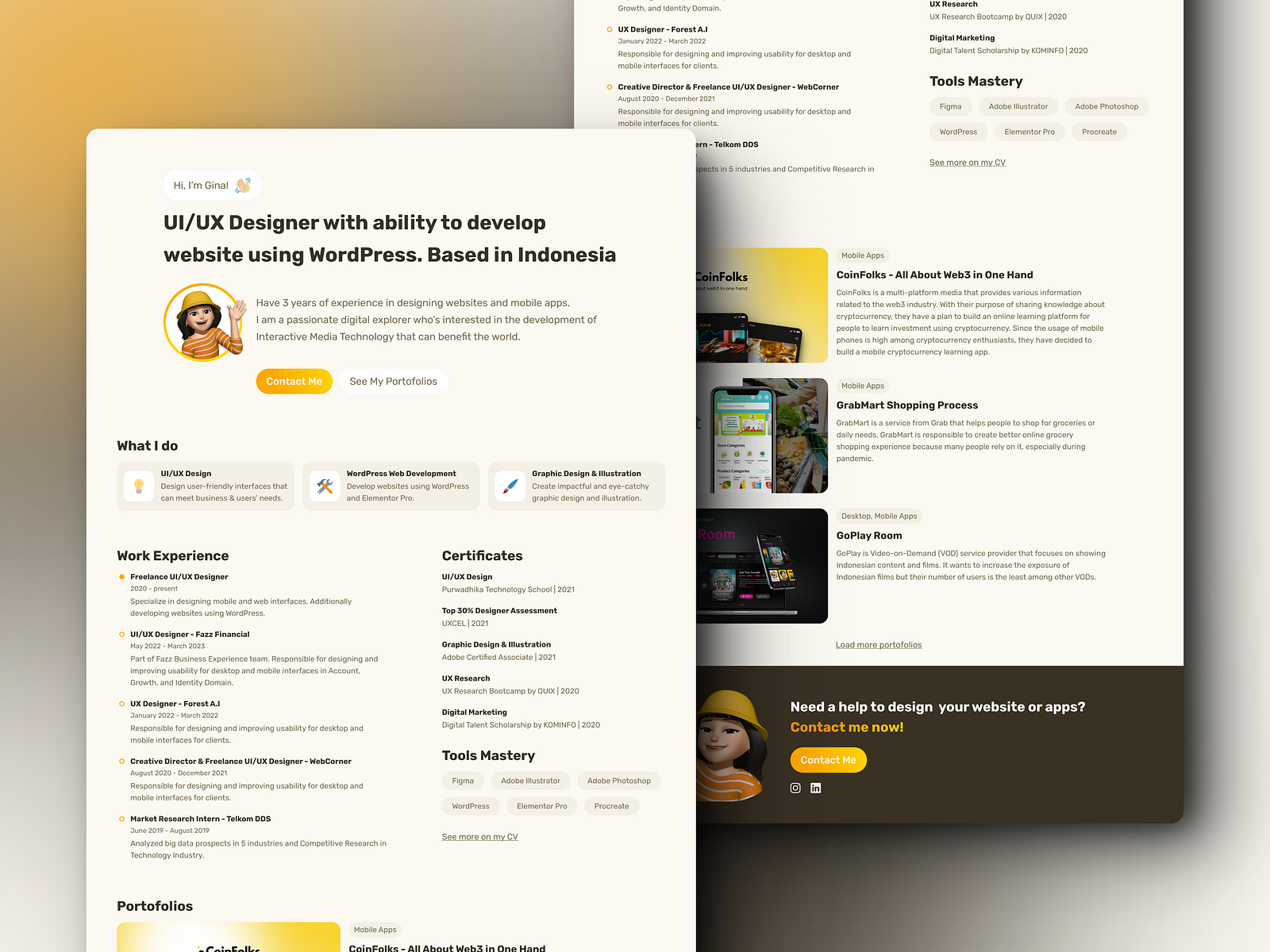 UI/UX Designer Portofolio Website by Lugina Suciati Putri on Dribbble
