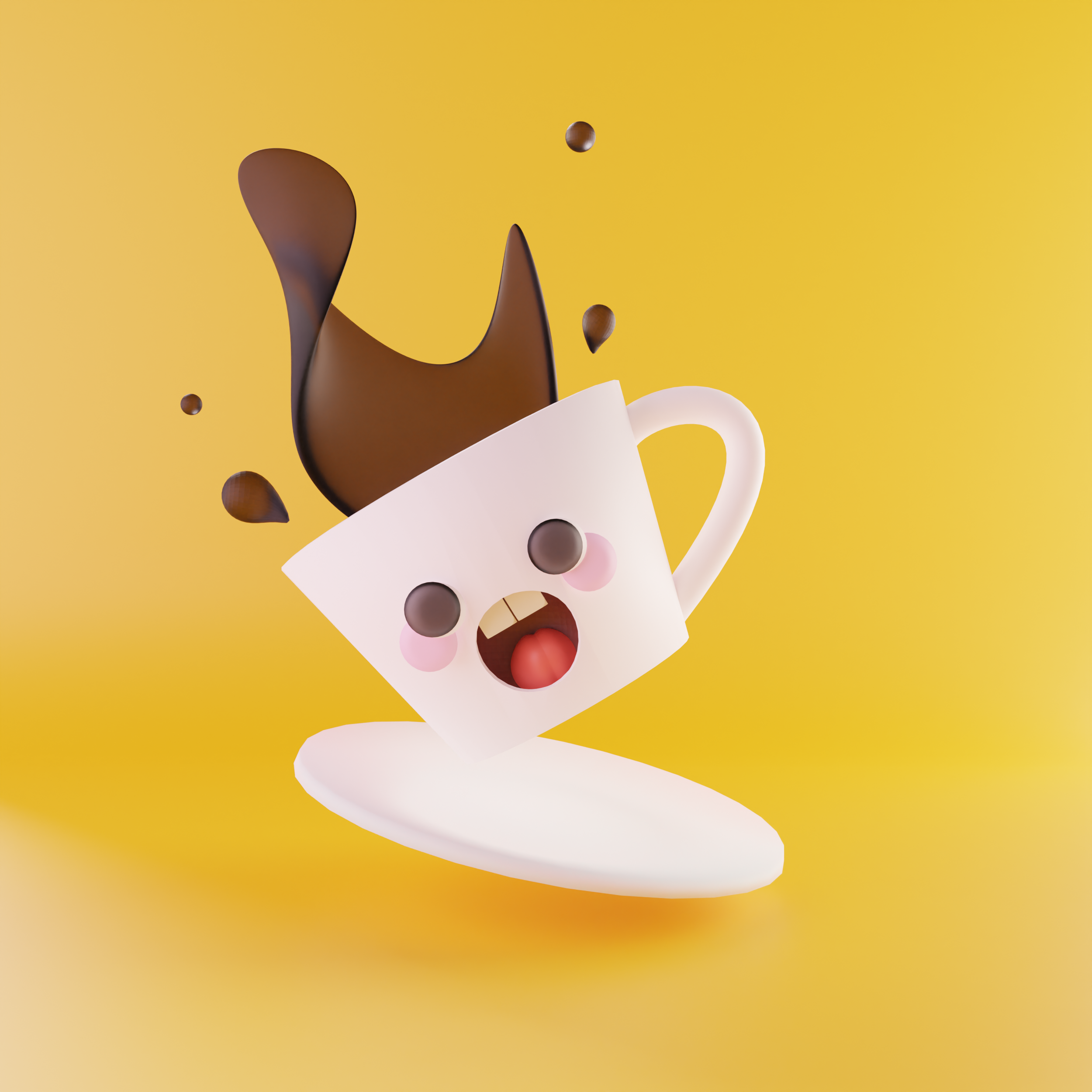 Cute coffee cup 3d art brand branding design graphic design illustration illustrator logo ui vector