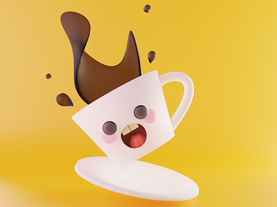Cute coffee cup 3d art brand branding design graphic design illustration illustrator logo ui vector