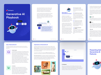 Generative AI Playbook Design artificial intelligence bot brand brandboo branding clean ebook graphic design iconography illustration layout mascot minimal modern pattern verloop